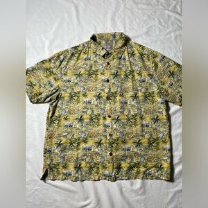 Margaritaville 100% Silk Tropical Button down short sleeve shirt men’s size XL
